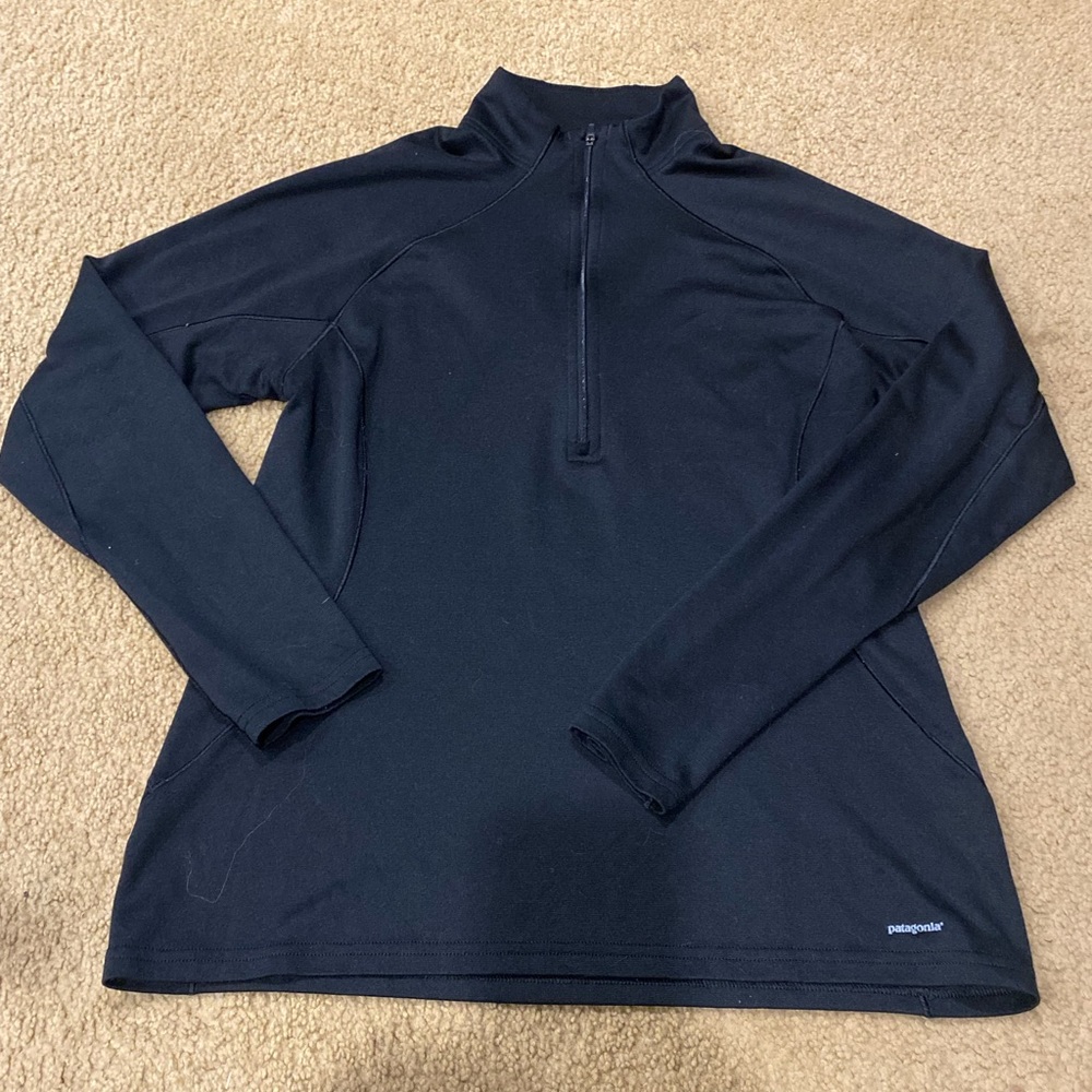 Black Patagonia caplene 3 1/4 zip pullover sweatshirt shirt women’s large